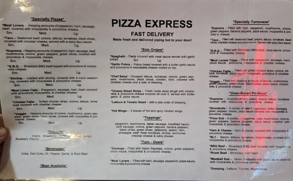 Pizza Express Menu image 1